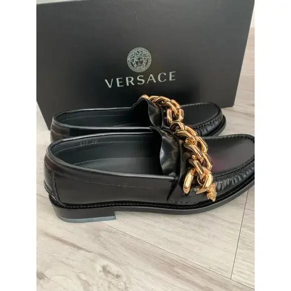 Versace Women's Leather Loafers Size 38 (7.5-8) - Picture 2 of 6